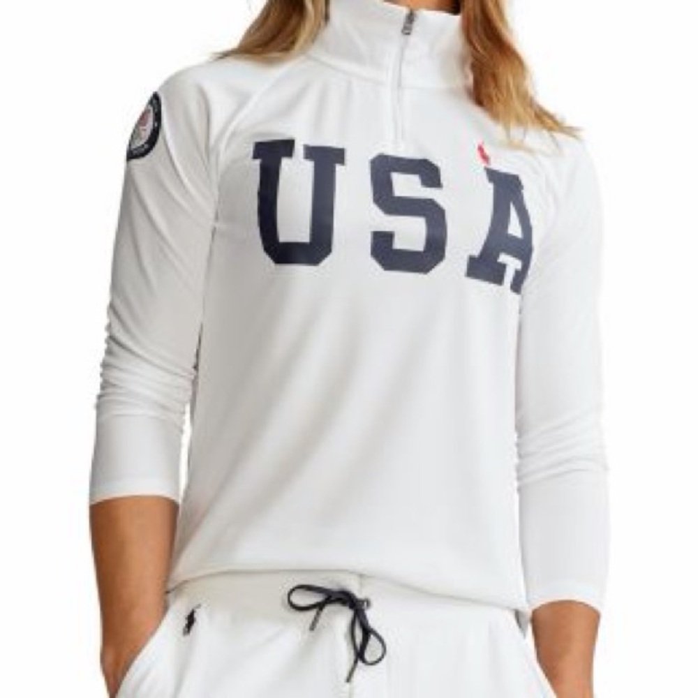 Team USA Polo Ralph Lauren Women's 2020 Summer Olympics  Quarter-Zip Pullover M - Picture 2 of 13
